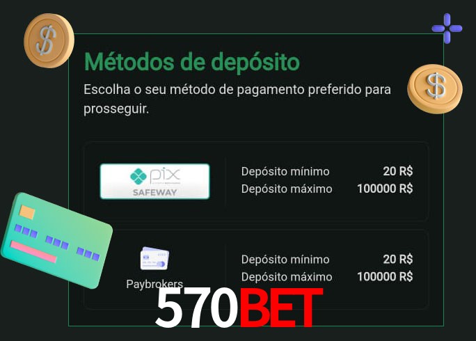 O cassino 570BET oferece uma grande variedade de métodos de pagamento